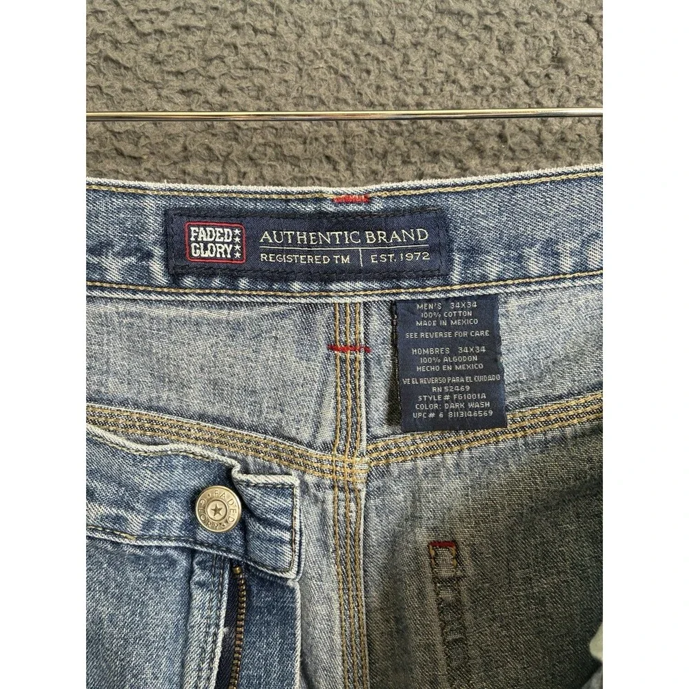 VTG 90s Bugle Boy 77 Baggy Wide Leg Carpenter Jeans 34x32 Blue Fade Y2K